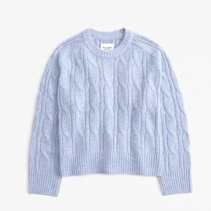 Abercrombie & Fitch Soft Madeleine Crew Blue Cable Knit Sweater :: XXS :: NWT